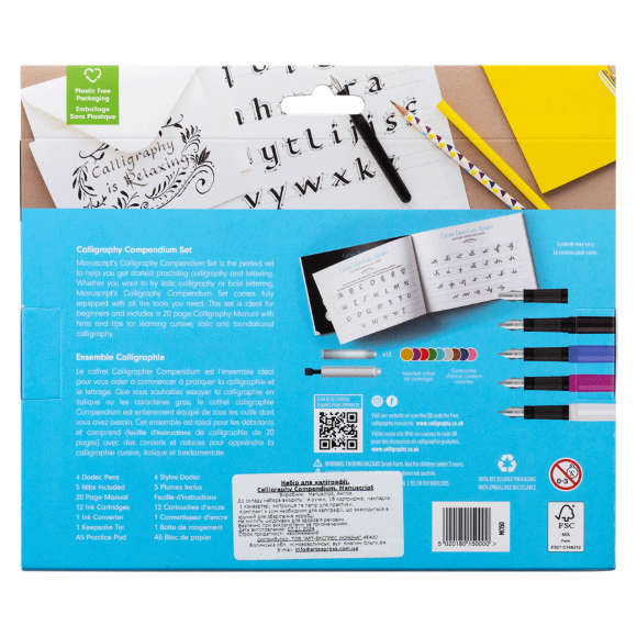 Набор для каллиграфии Calligraphy Compendium (4 ручки 5 пер 18 картриджей конвертер бумага) Manuscript
