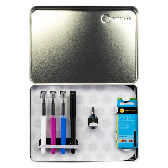 Набор для каллиграфии Calligraphy Compendium (4 ручки 5 пер 18 картриджей конвертер бумага) Manuscript