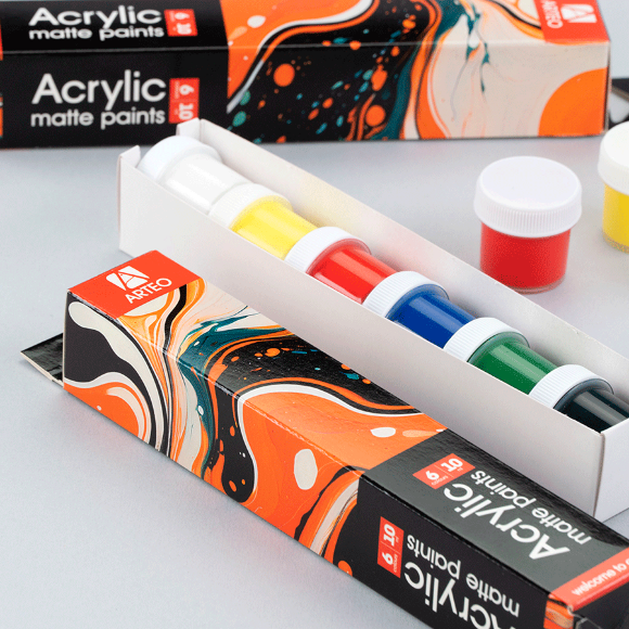 Набор акриловых красок Waves матовый 6×10мл Arteo