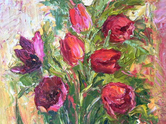 Картина Натюрморт із тюльпанами, художник Макаров Віктор Картина Натюрморт із тюльпанами, художник Макаров Віктор