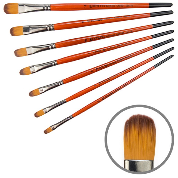 Кисть синтетика овальная Carrot 1097FR №2 короткая ручка KOLOS Кисть синтетика овальная Carrot 1097FR №2 короткая ручка KOLOS