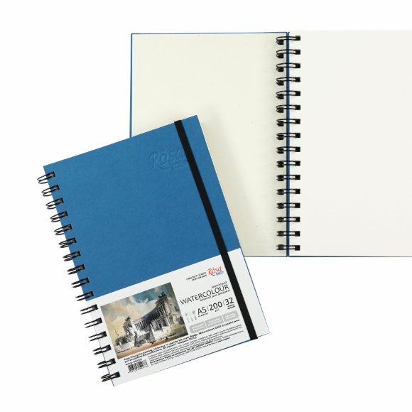Блокнот для акварели на спирали Watercolor by Smiltanis А5 200г/м2 32 л бумага белая Голубой ROSA Studio Блокнот для акварели на спирали Watercolor by Smiltanis А5 200г/м2 32 л бумага белая Голубой ROSA Studio