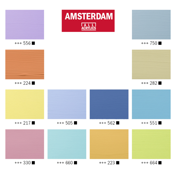 Набор акриловых красок AMSTERDAM PASTELS 12х20мл Royal Talens