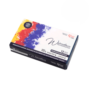 Набор акварельных красок MONOPIGMENTED металлический пенал Индиго 12цв. х 2,5мл кювета ROSA Gallery