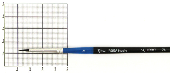 Кисть белка круглая 211 №0 короткая ручка ROSA Studio Кисть белка круглая 211 №0 короткая ручка ROSA Studio