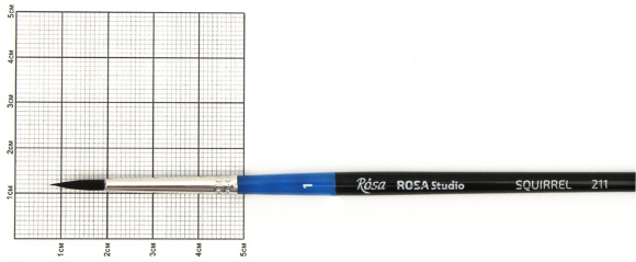 Кисть белка круглая 211 №0 короткая ручка ROSA Studio Кисть белка круглая 211 №0 короткая ручка ROSA Studio