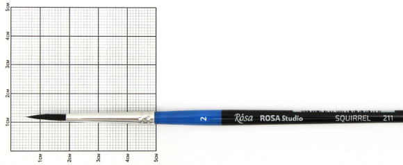 Кисть белка круглая 211 №0 короткая ручка ROSA Studio Кисть белка круглая 211 №0 короткая ручка ROSA Studio