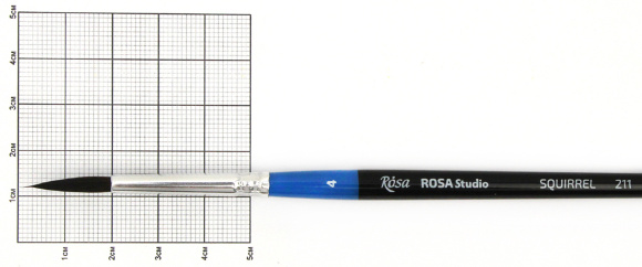 Кисть белка круглая 211 №0 короткая ручка ROSA Studio Кисть белка круглая 211 №0 короткая ручка ROSA Studio