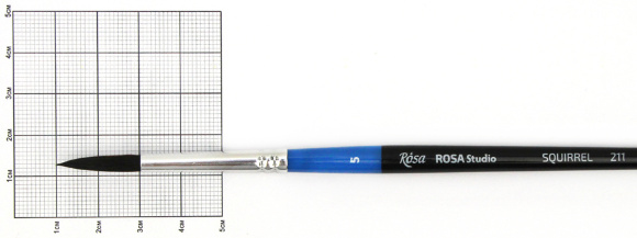 Кисть белка круглая 211 №0 короткая ручка ROSA Studio Кисть белка круглая 211 №0 короткая ручка ROSA Studio