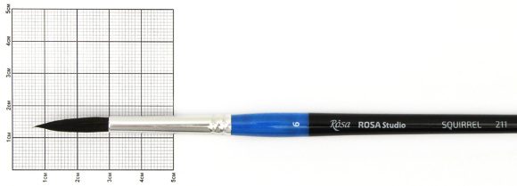 Кисть белка круглая 211 №0 короткая ручка ROSA Studio Кисть белка круглая 211 №0 короткая ручка ROSA Studio