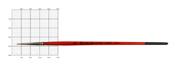 Кисть синтетика круглая Carrot 1097R №000 короткая ручка KOLOS