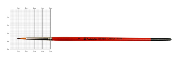 Кисть синтетика круглая Carrot 1097R №000 короткая ручка KOLOS