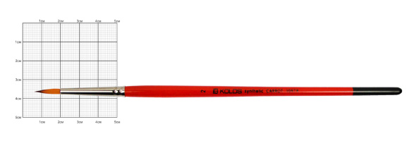 Кисть синтетика круглая Carrot 1097R №000 короткая ручка KOLOS