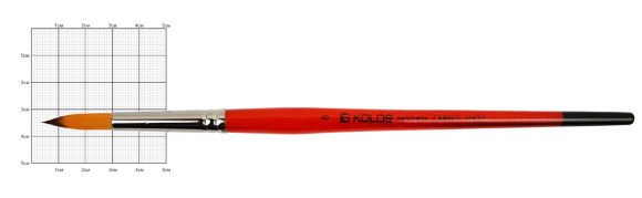 Кисть синтетика круглая Carrot 1097R №000 короткая ручка KOLOS
