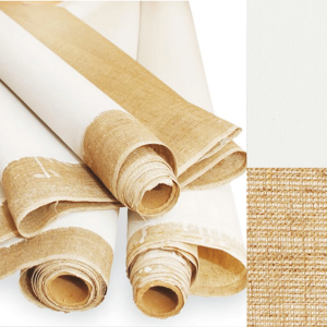 Полотно в рулоне шир.1,5м. лен акриловый грунт мелкое зерно 300г/м² ROSA