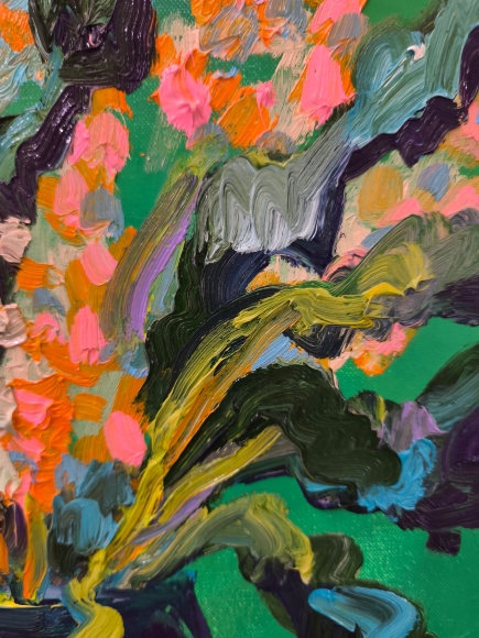 Painting Matthiola, artist Nina Lytvyn