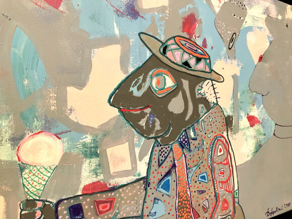 Painting Toad and ice cream, artist Dubrovsky Igor - sold Painting Toad and ice cream, artist Dubrovsky Igor - sold