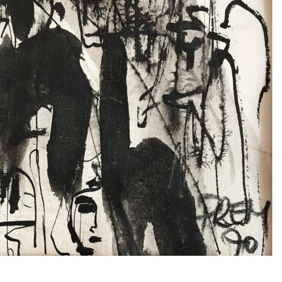 Watercolor European street, artist Frem - sold Watercolor European street, artist Frem - sold