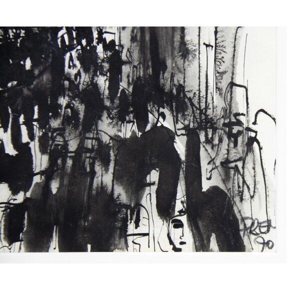 Watercolor European street, artist Frem - sold Watercolor European street, artist Frem - sold