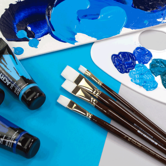 Кисть синтетика плоская Snow 1098F №2 длинная ручка KOLOS