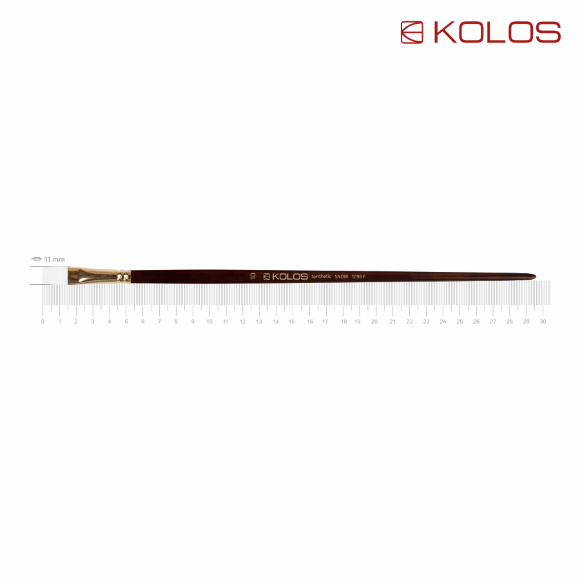 Кисть синтетика плоская Snow 1098F №2 длинная ручка KOLOS