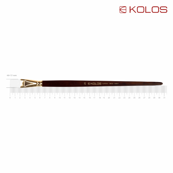 Кисть синтетика плоская Snow 1098F №2 длинная ручка KOLOS