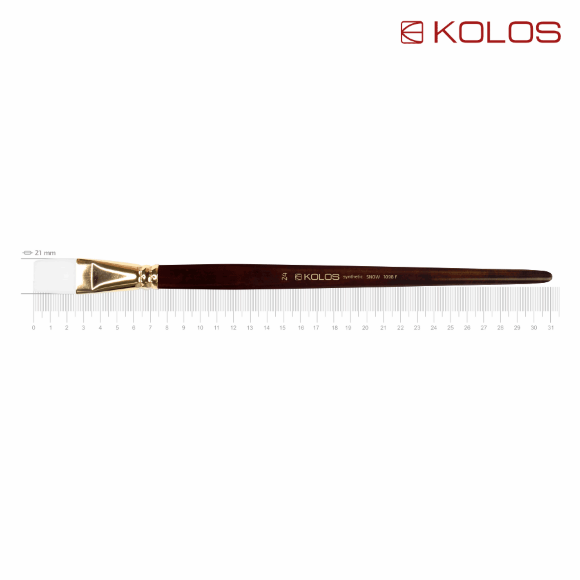 Кисть синтетика плоская Snow 1098F №2 длинная ручка KOLOS