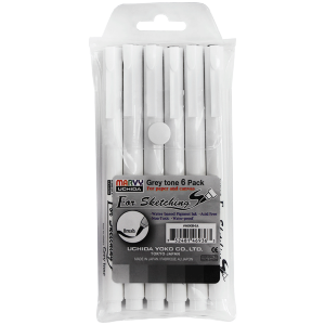 Набор Drawing Pen For Sketching Серые оттенки 6 шт