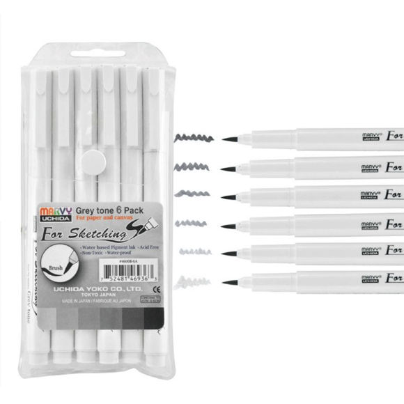 Набор Drawing Pen For Sketching Серые оттенки 6 шт Набор Drawing Pen For Sketching Серые оттенки 6 шт