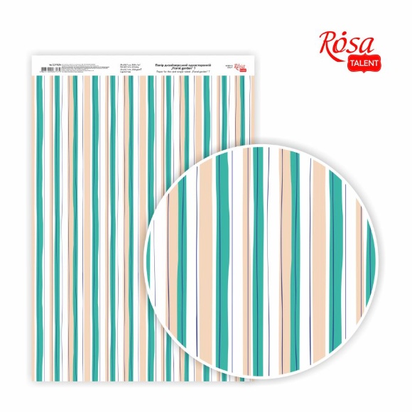 Бумага дизайнерская односторонняя „Floral garden“ 7 21х29,7см глянцевая 250г/м2 ROSA TALENT