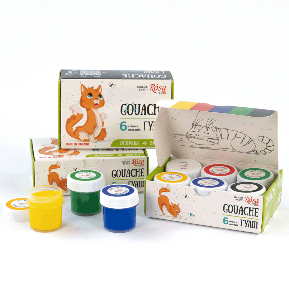 Набор гуашевых красок Cats 6×10мл ROSA Kids