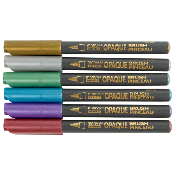 Набір маркерів на водній основі Opaque Brush 6 кольорів. Набір маркерів на водній основі Opaque Brush 6 кольорів.