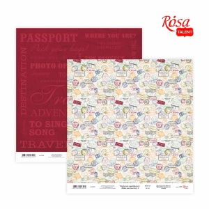 Бумага для скрапбукинга „Make your journey“ 4 двухсторонняя 30,48х30,48см 200г/м2 ROSA TALENT