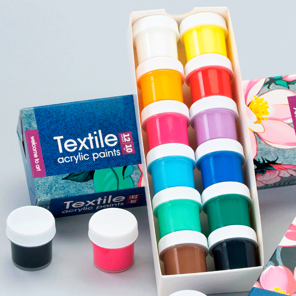 Набор акриловых красок для росписи тканей Flowers 12×10мл Arteo