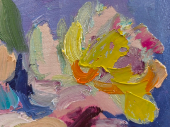 Painting Peonies 3, artist Nina Lytvyn