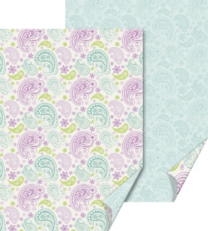 Бумага с рисунком "Пейсли" двухсторонняя Пастель 21х31см 200г/м2 Heyda