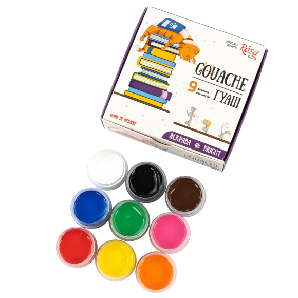 Набор красок гуашевых Cats 9×10мл ROSA Kids Набор красок гуашевых Cats 9×10мл ROSA Kids