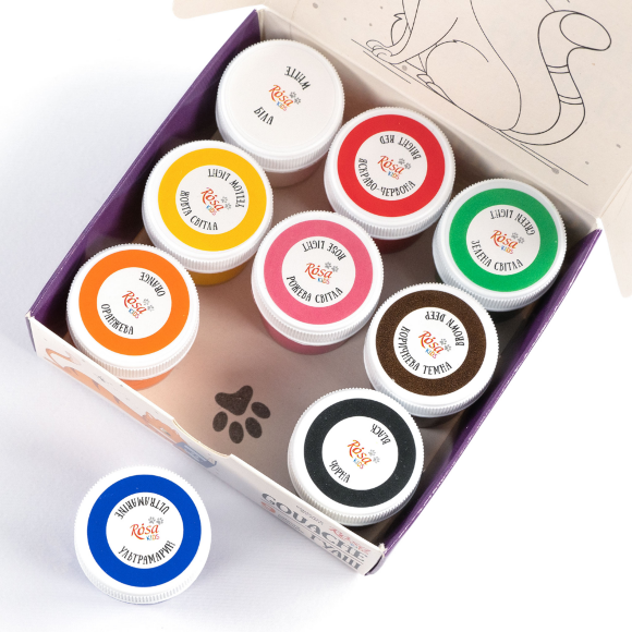 Набор красок гуашевых Cats 9×10мл ROSA Kids Набор красок гуашевых Cats 9×10мл ROSA Kids