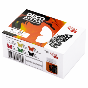 Набор акриловых красок для декора цвета флуоресцентные 6×20 мл ROSA Talent