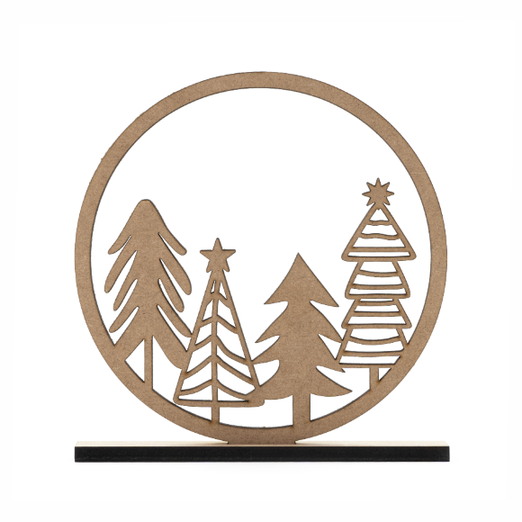 Заготовка на подставке „Елки“, 15х2x15,5см, ХДФ, ROSA Talent