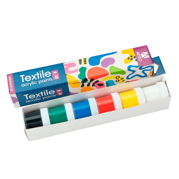 Набор акриловых красок для росписи тканей Colors 6×10мл Arteo