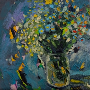 Painting Daisies 6, artist Nina Lytvyn