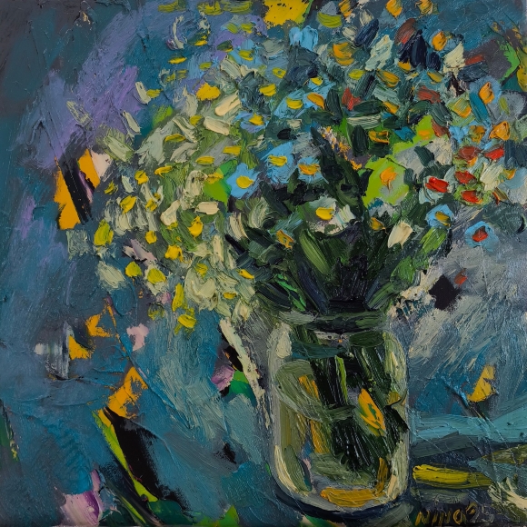 Painting Daisies 6, artist Nina Lytvyn