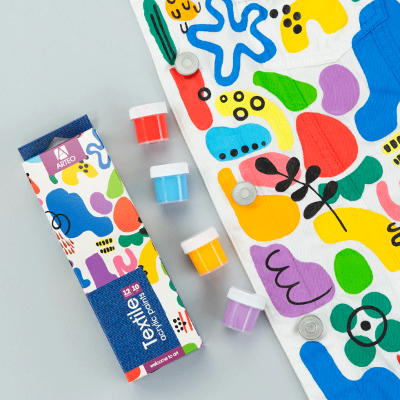 Набор акриловых красок для росписи тканей Colors 12×10мл Arteo