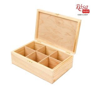 Ящик деревянный с замком 6 секции 24х16х8см ROSA TALENT