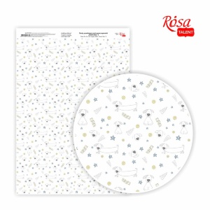 Бумага дизайнерская односторонняя „Sweet Boy“ 3 21х29,7см глянцевая 250г/м2 ROSA TALENT