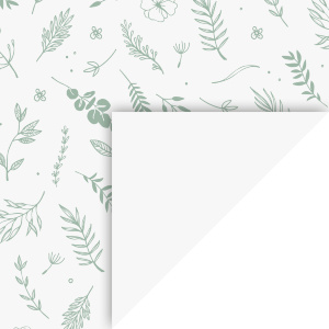 Бумага с рисунком "Листки", 21*29,7см, Белая, 240г/м2, Heyda