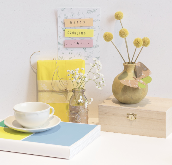 Бумага с рисунком "Листки", 21*29,7см, Белая, 240г/м2, Heyda