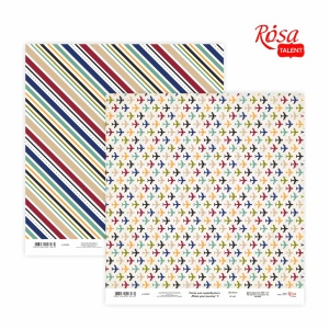 Бумага для скрапбукинга „Make your journey“ 3 двухсторонняя 30,48х30,48см 200г/м2 ROSA TALENT