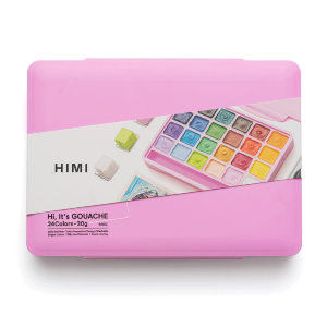 Набор гуашевых красок Jelly Cup 24×30 мл розовый пластиковый пенал HIMI